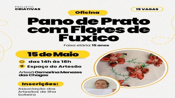 Pano de Prato com Flores de Fuxico