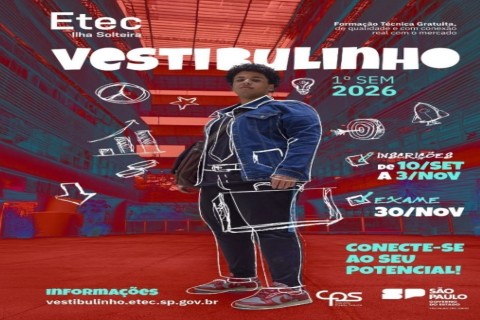ETEC Ilha Solteira abre inscrições para o Vestibulinho do 1º semestre de 2026